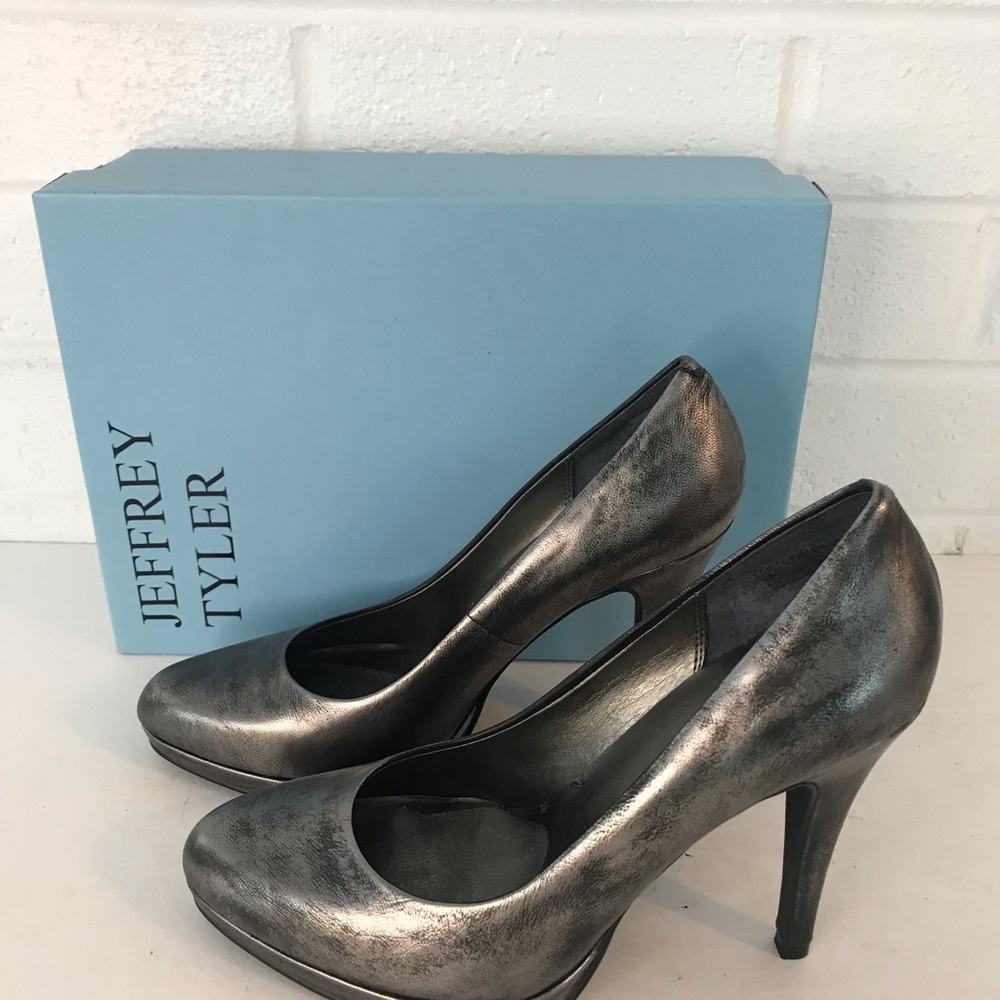 Jeffry Tyler Molly Grey Platform Pumps Heels Round Toe Dress Shoe Size 9m